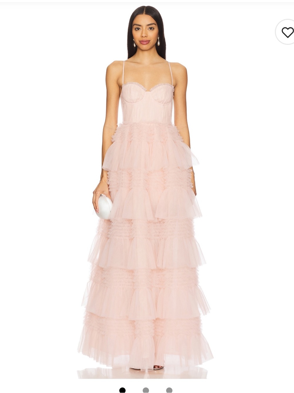 Lovers + Friends Light Pink Tiered Tulle Maxi Skirt